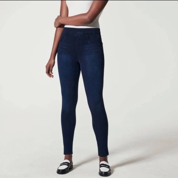 Spanx Jean-ish Ankle Leggings Jeggings Jeans Dark Blue Size XS Tall - Picture 1 of 12